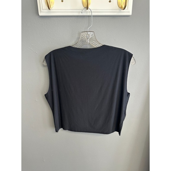 Commando Women's Sz Large Whisper Weight Tank Top Sleeveless Black Crop - Picture 3 of 3